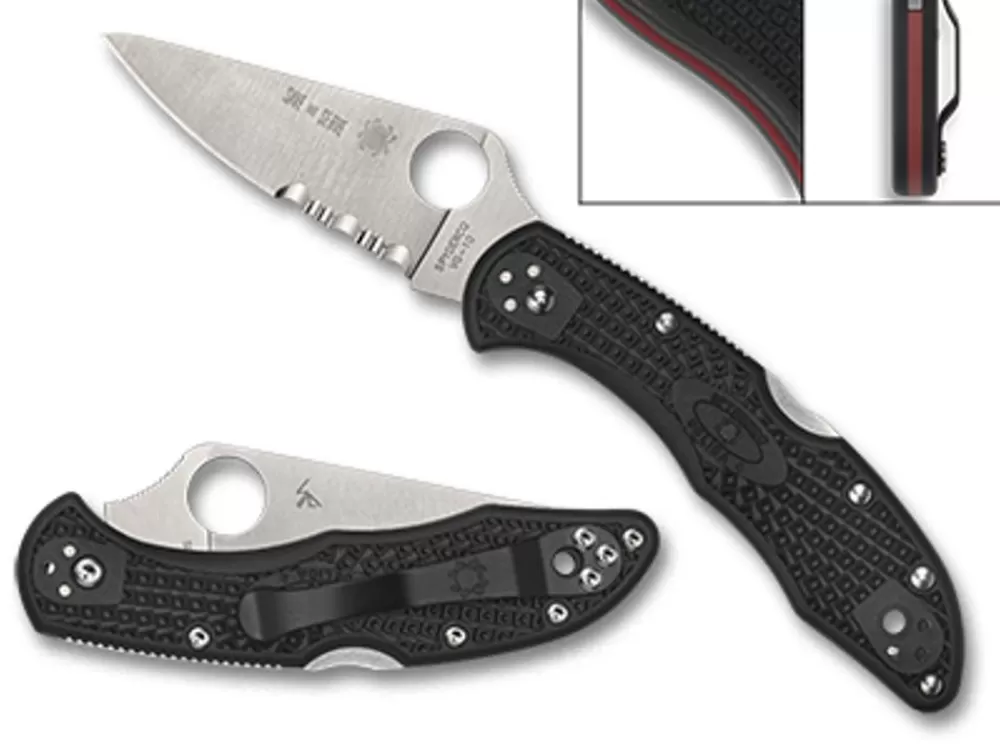 Spyderco Delica® 4 Lightweight Thin Red Line* Clipit