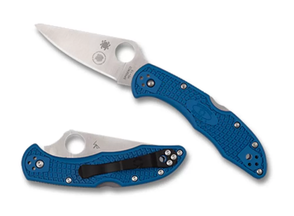 Spyderco Delica® 4 Nleomf Lightweight Blue Flat Ground* Clipit