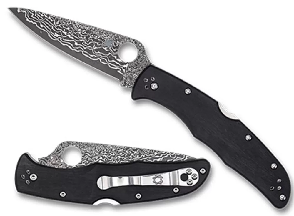 Spyderco Endura® 4 Black Pakkawood Damascus Exclusive* Exclusives