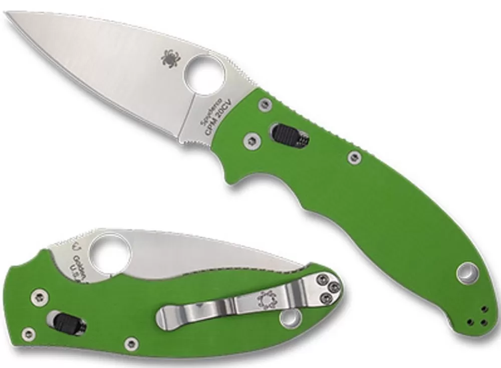 Spyderco Manix® 2 Neon Green G-10 Cpm 20Cv Exclusive* Exclusives