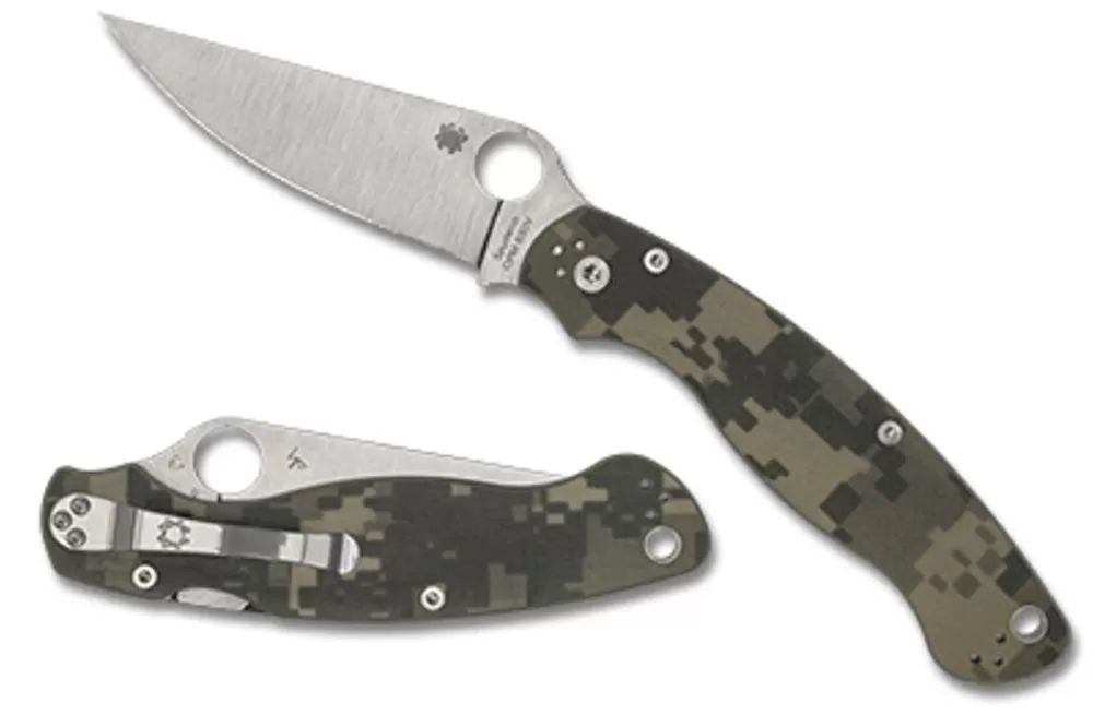 Spyderco Military™ 2 Camo G-10 Plainedge* Clipit