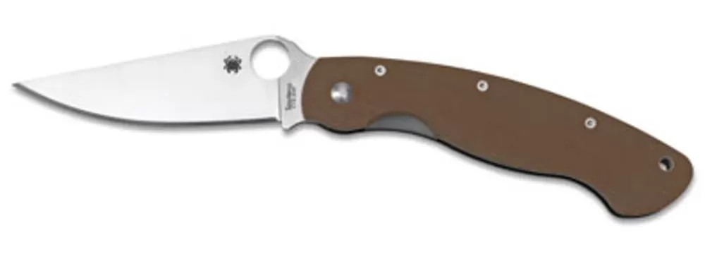 Spyderco Military™ Model Brown G-10 Cts Xhp Sprint Run™* Archived Products