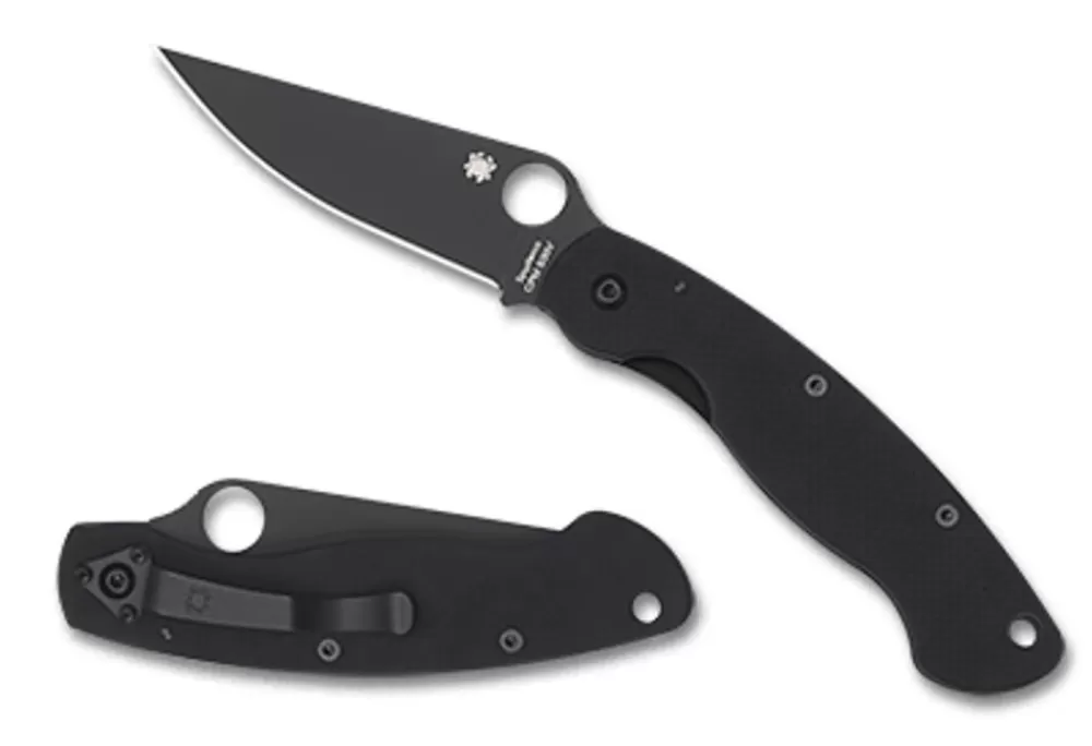 Spyderco Military™ Model G-10 Black/Black Blade* Clipit