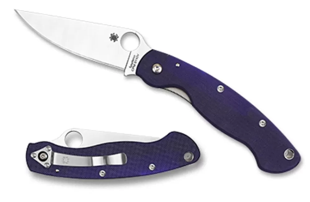 Spyderco Military™ Model G-10 Dark Blue Cpm S110V* Clipit