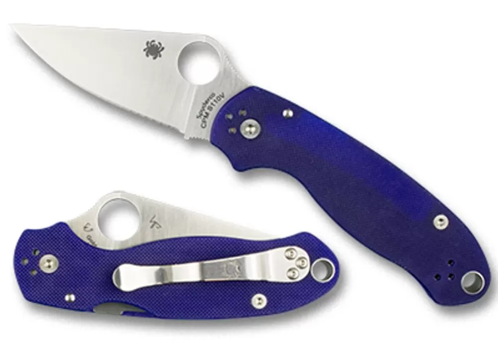 Spyderco Para® 3 G-10 Dark Blue Cpm S110V* Clipit