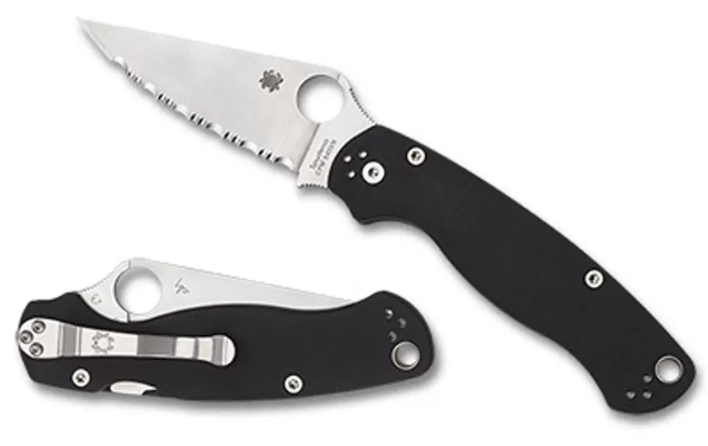 Spyderco Para Military® 2 Black G-10 Spyderedge™* Clipit