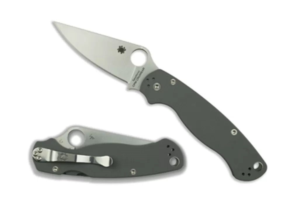 Spyderco Para Military® 2 G-10 Grey Cpm Cru-Wear Sprint Run™* Archived Products