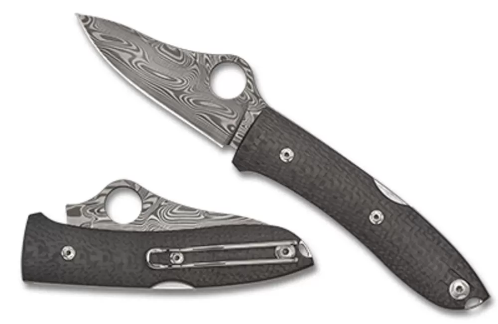 Spyderco Spyopera™ Carbon Fiber Thor™ Damascus* Clipit