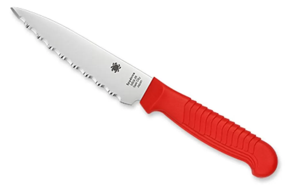 Spyderco Utility Knife 4.5" Polypropylene Red* Culinary