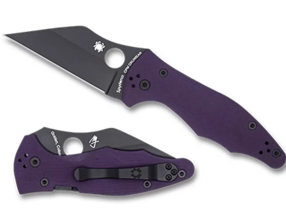 Spyderco Yojimbo™ 2 Purple G-10 Cpm Cru-Wear Black Blade Exclusive* Exclusives